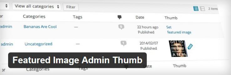 Plugin Featured Image Admin Thumb